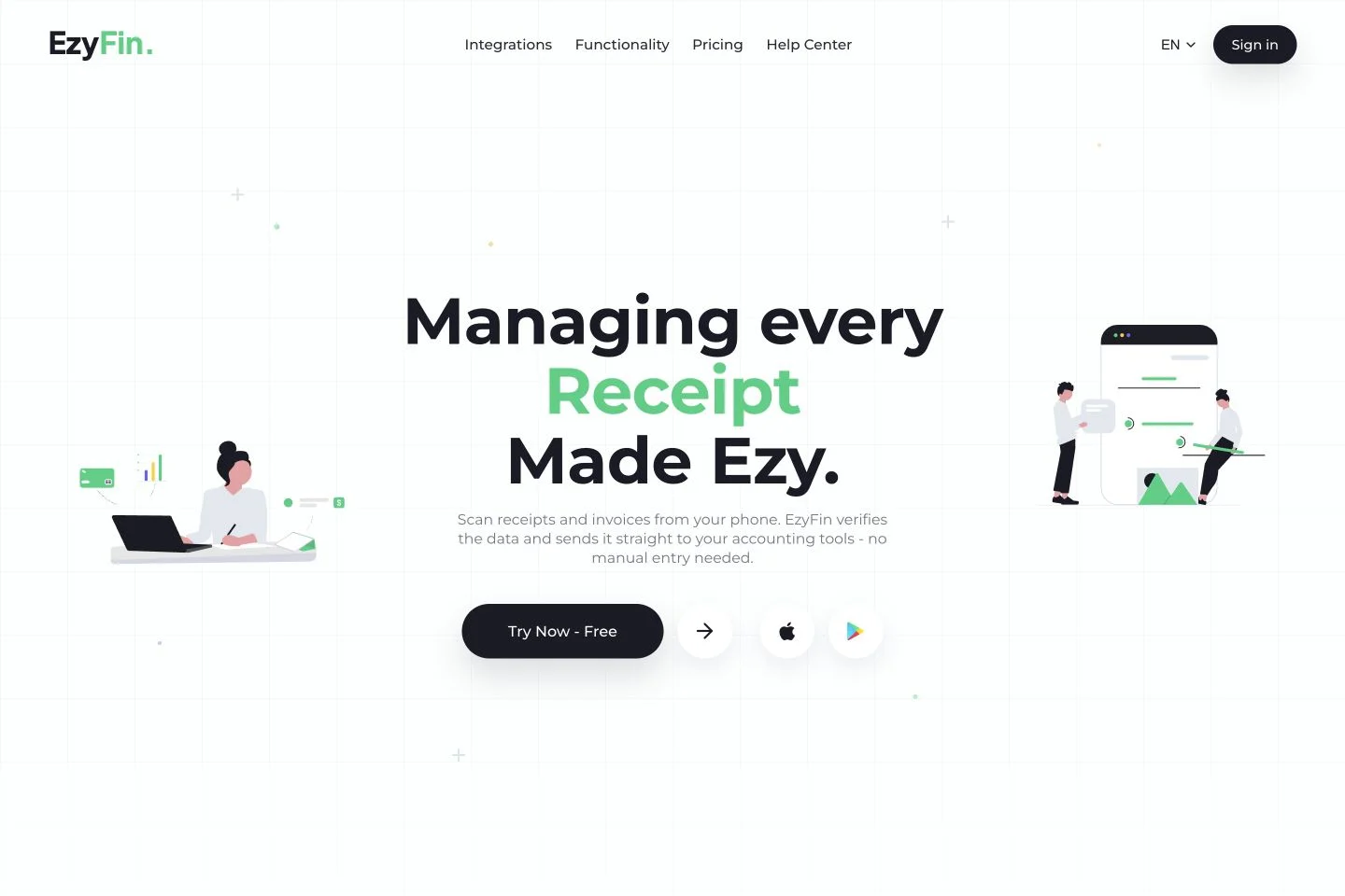EzyFin website homepage